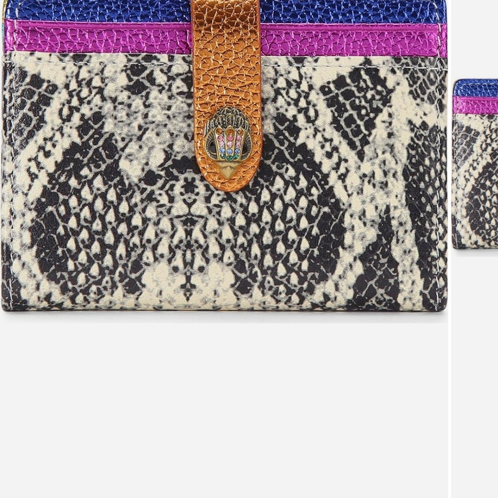 Kurt Geiger Snakeskin Wallet with Purple and Tan Accents